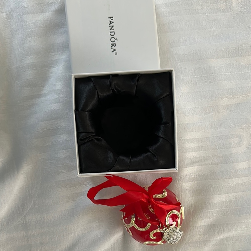 Pandora Festive Red Ornament with Silver Charms